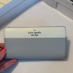 Kate Spade Two-Tone Wallet in Gray and Cream